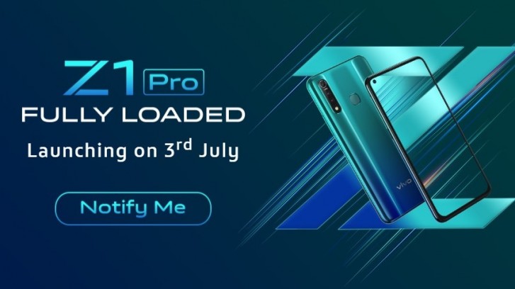 Vivo Z1 Pro will be launched on July 3