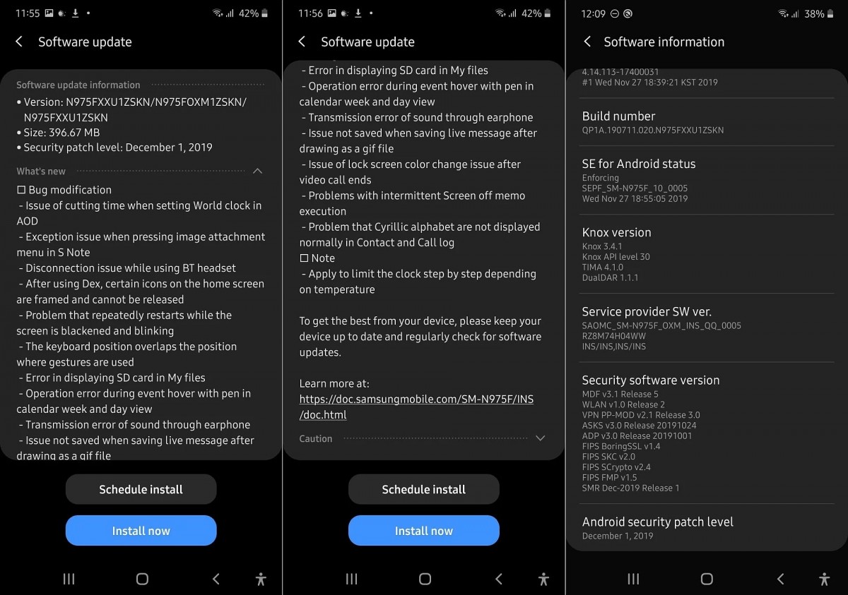 Galaxy Note 10 Android 10 beta update